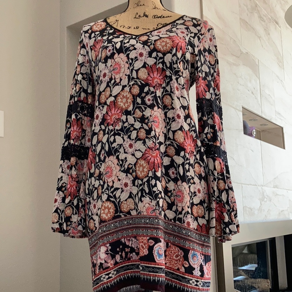 Bright floral print dress